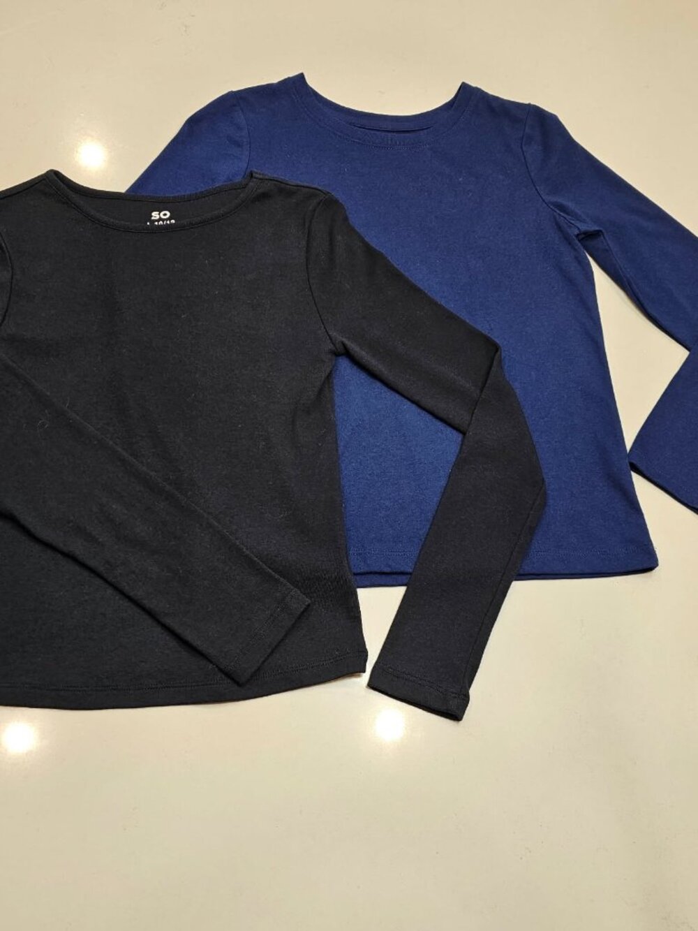 SO & Jumping Beans Set of 2 Girls Long Sleeve Tees - Size 10